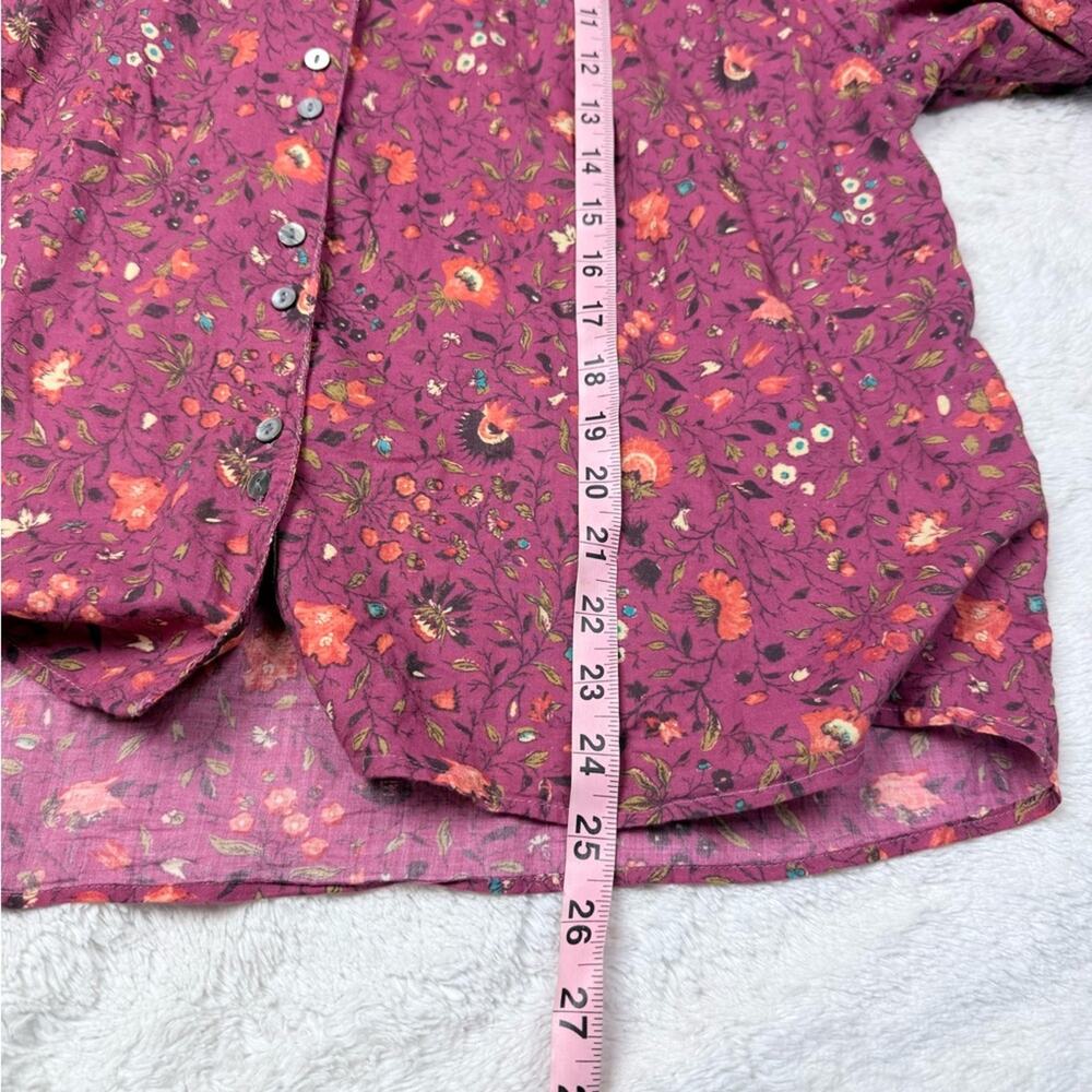 Sundance Plum Floral Ruffle-Neck Blouse - Picture 7 of 9